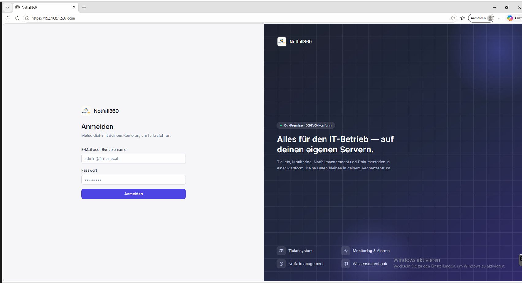 Notfall360 Software Vorschau